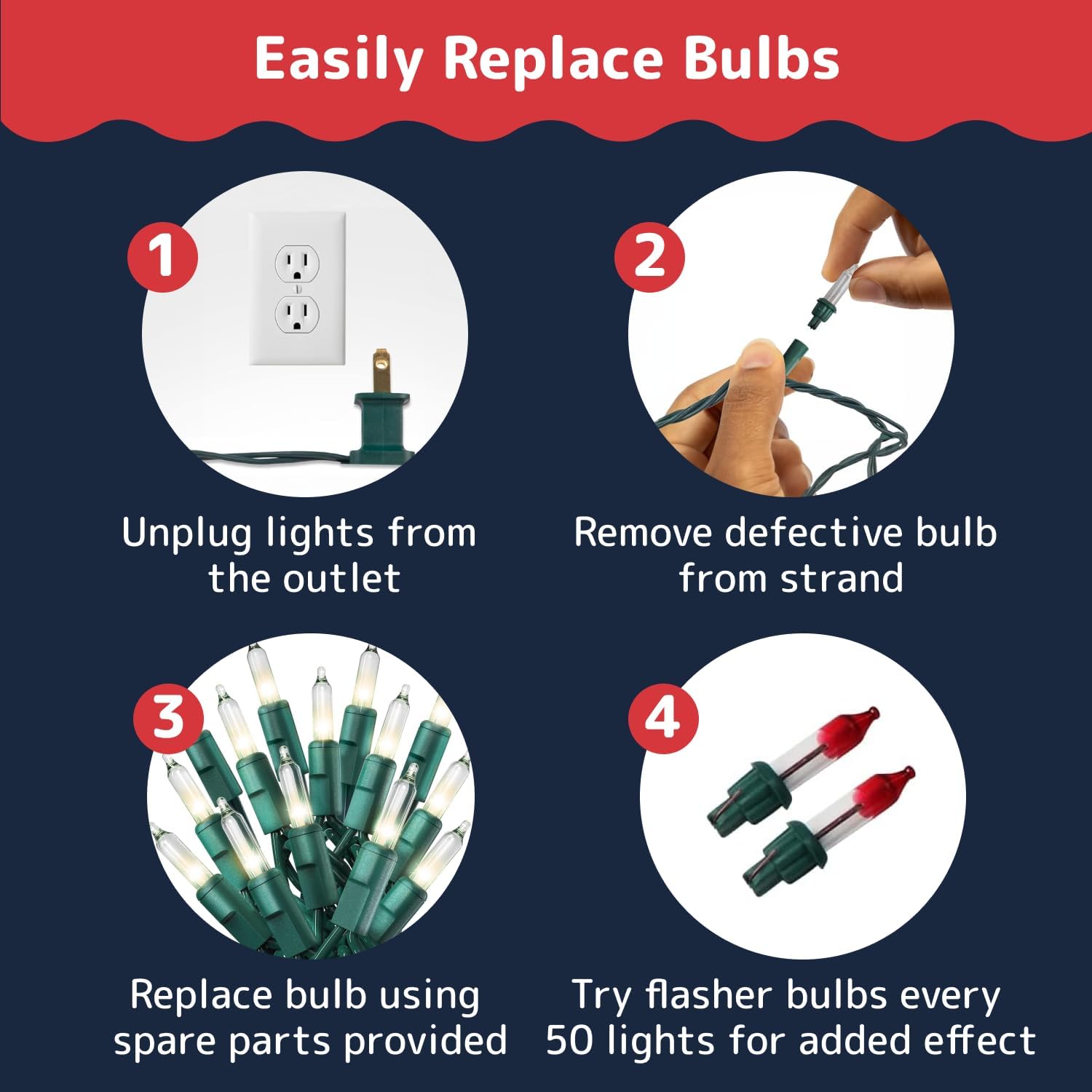 PREXTEX 100 Count Clear Christmas Lights - 20 ft Ultra Bright String Lights with Green Wire for Indoor and Outdoor Use, Christmas Trees, Holidays, Patios and Garden