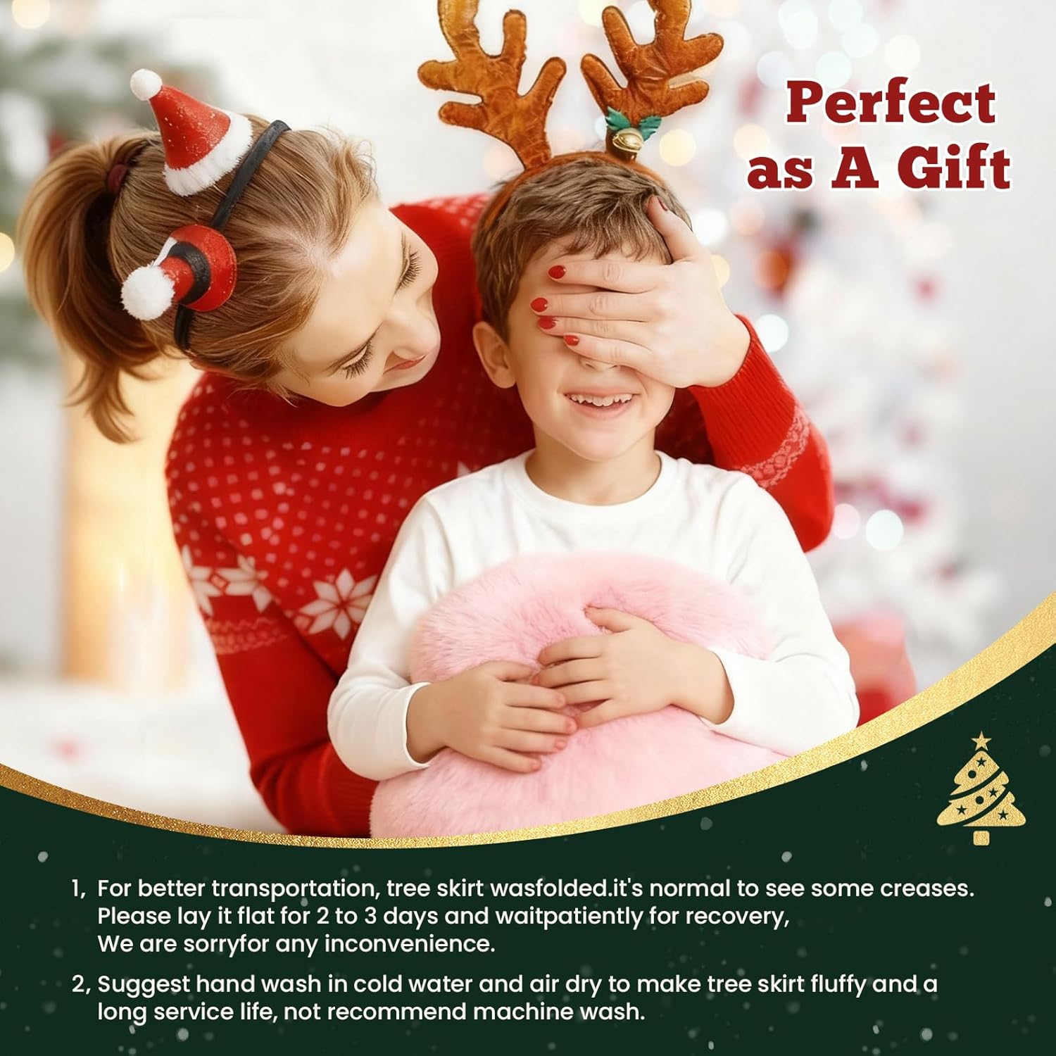 Christmas Tree Skirt 36 inch Wool Fur White Tree Skirt Small Snowy White Plush Velvet Tree Skirt Party Christmas Tree Decoration