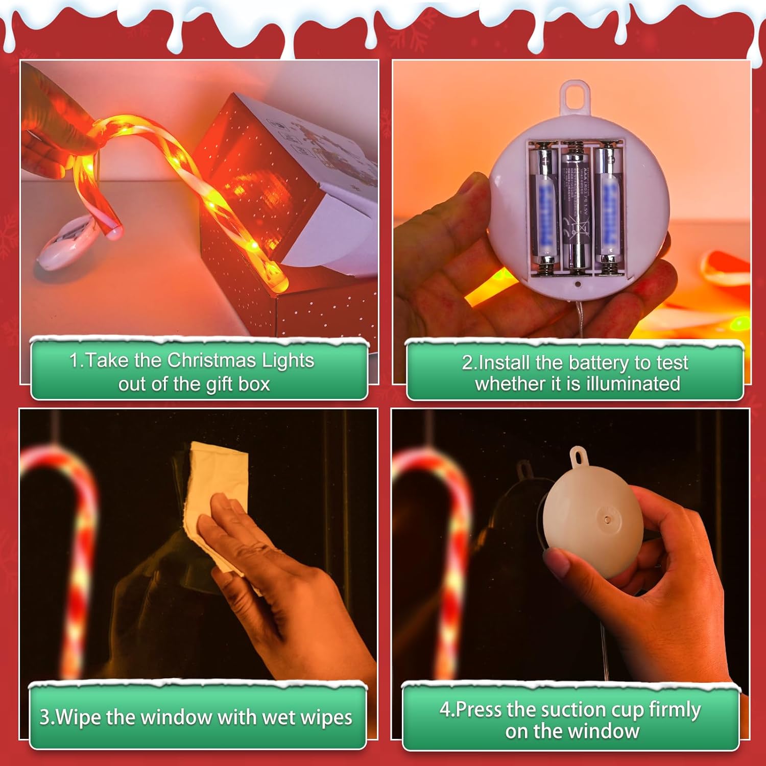 LYUBASA 3Pack Christmas Window Lights Decorations with Timer, Battery Powered Christmas Hanging White Lighted Snowflake Shaped LED Sucker for Xmas Lamp Tree Fireplace Indoor Decor