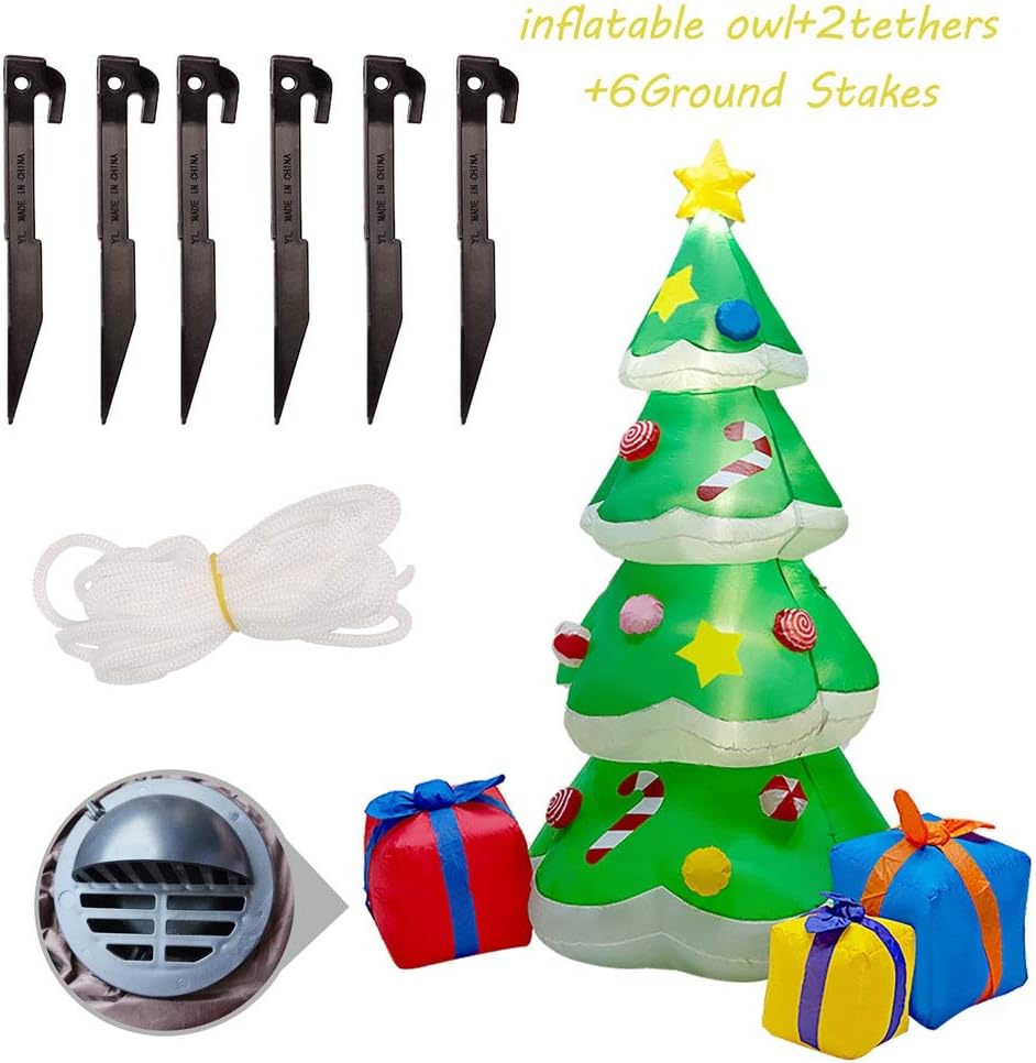 7 FT Inflatable Christmas Tree with Led Lights, Lighted Christmas Tree for Blow Up Yard Decoration, Indoor Outdoor Yard Garden Christmas Decoration