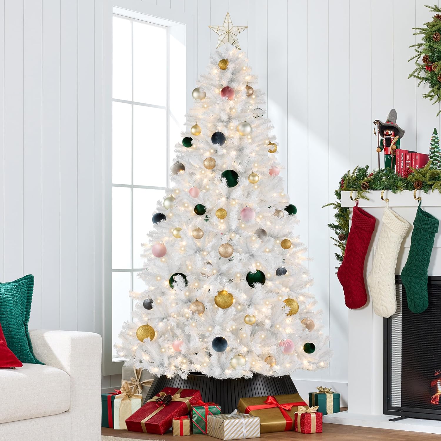 Best Choice Products Artificial Christmas Tree, 6ft Premium Pre-Lit Realistic Spruce Holiday Décor w/Dense Branches, Metal Base - Green Spruce