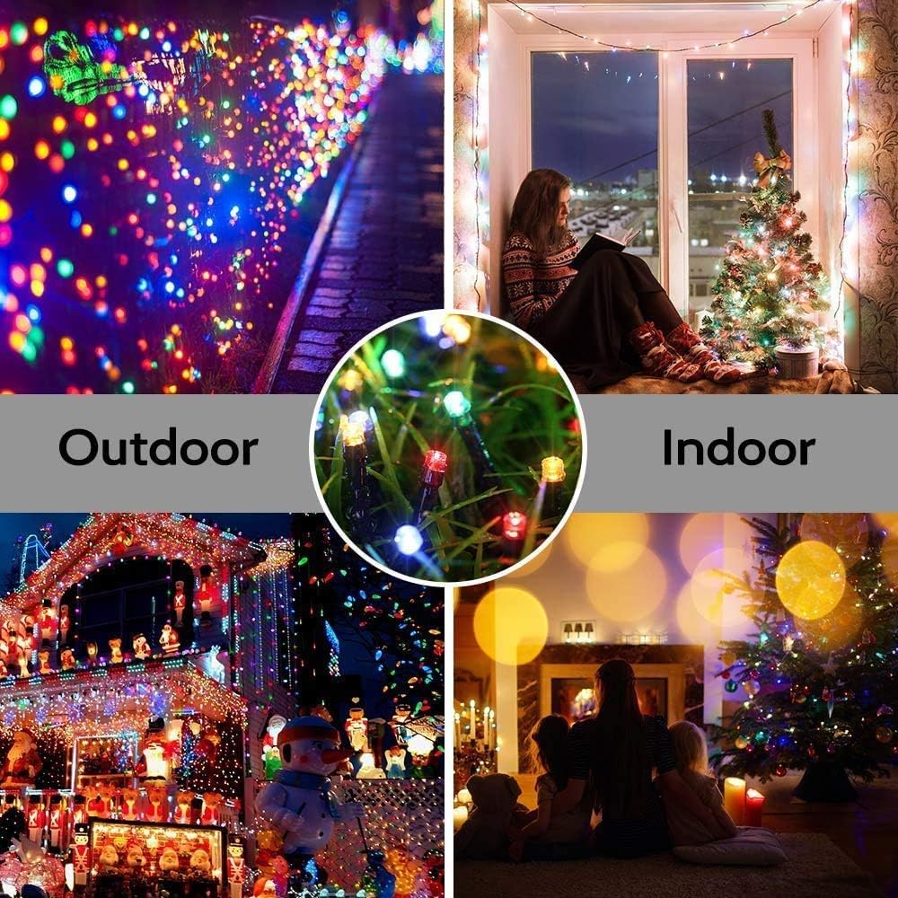 Joomer Solar Christmas Lights, 2 Pack Total 144 FT 400 LED 8 Modes Waterproof Solar String Lights Outdoor Auto ON/Off for Patio, Tree, Garden, Christmas Decorations (Multicolor)