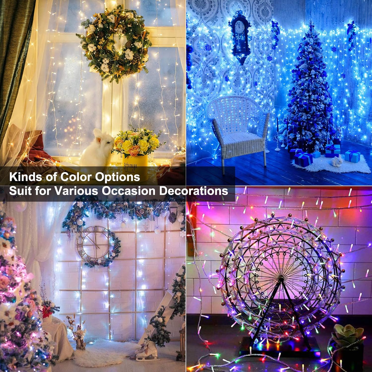 Brizled RGB Christmas Lights, 164ft 500 LED Color Changing String Lights, Dimmable Christmas Tree Light, Indoor Multifunctional Fairy Light with Remote for Outdoor Independence Day Xmas Party Decor