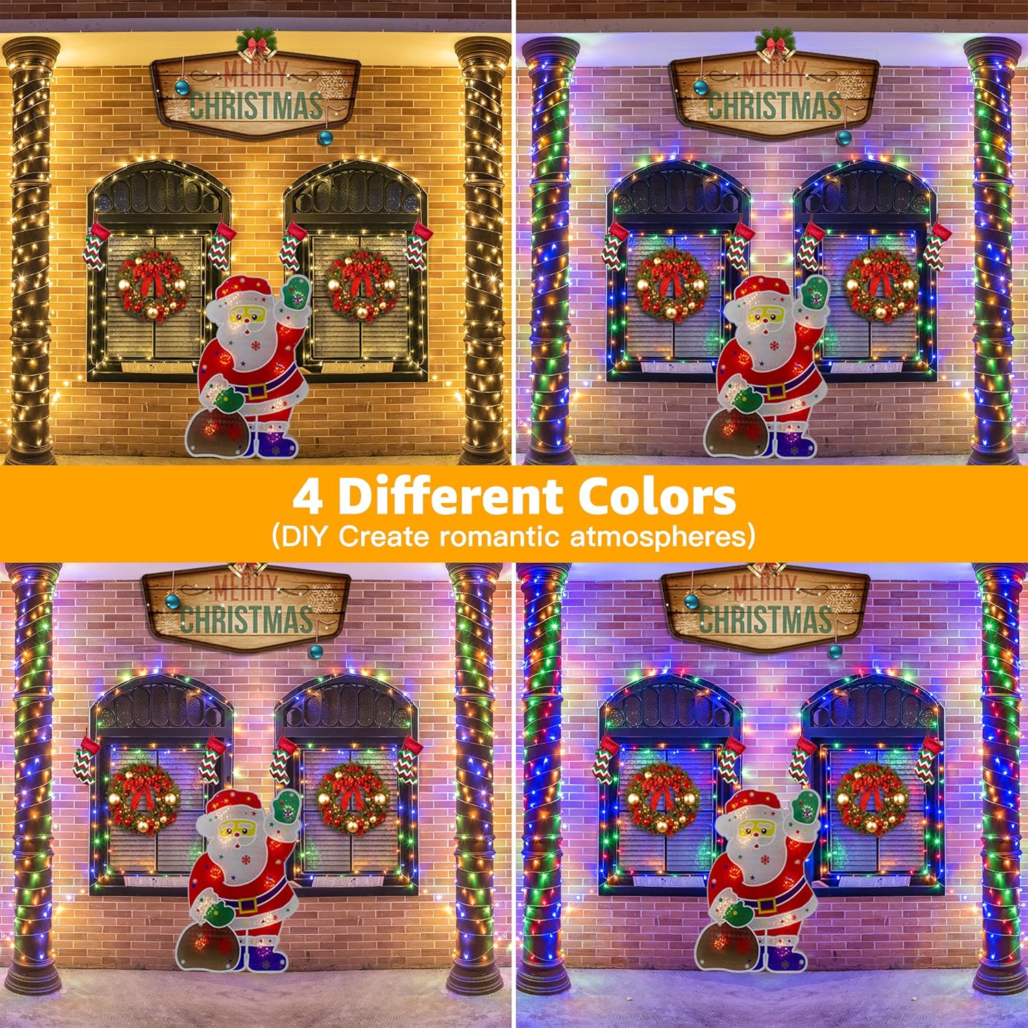 Ollny Christmas Lights, 210FT 640LED Christmas Tree Lights with 11 Modes Remote Control IP44 Waterproof Warm White to Multicolored Outdoor Christmas Lights for Outside Indoor Patio Xmas Decorations