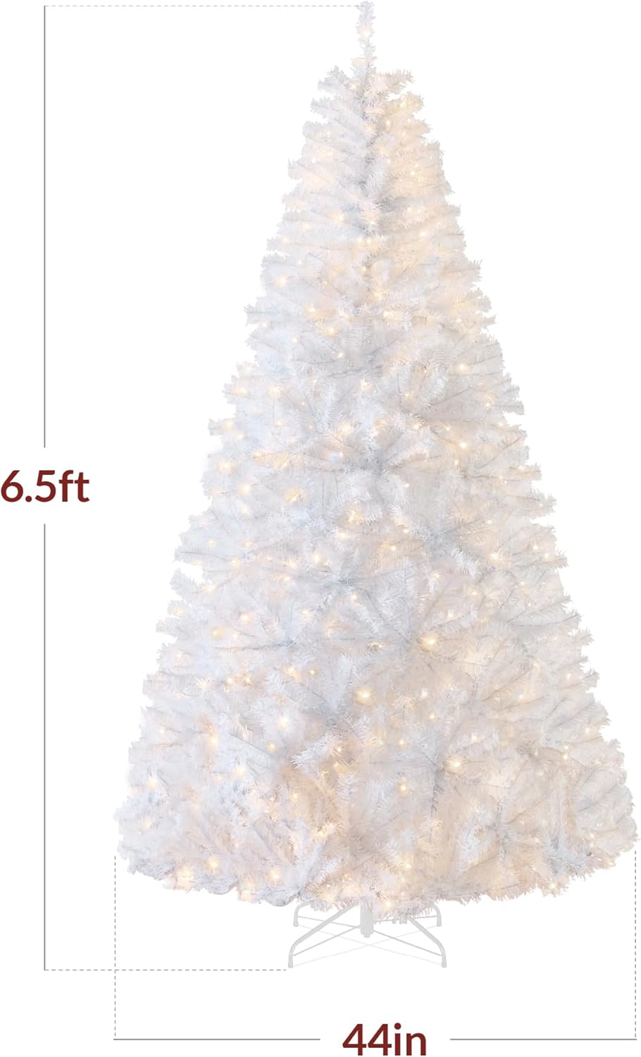 Best Choice Products 6ft Pre-Lit Christmas Tree Premium Hinged Artificial Pine Lighted Holiday Tree for Home, Office w/ 1,000 Branch Tips, 250 Lights, Metal Hinges, Foldable Base