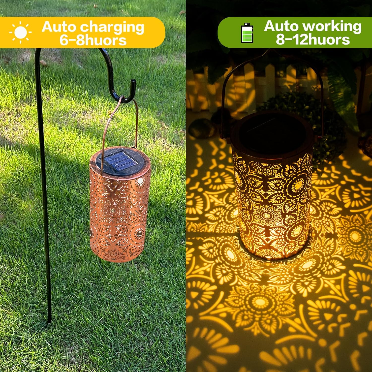Christmas Gifts For women,Solar Lanterns Outdoor Hanging Lantern Lights, Dragonfly Hollowed-Out Metal Decor Lantern, Waterproof LED Decorative Garden Light - Delicate Garden Decoration for Patio, Yard