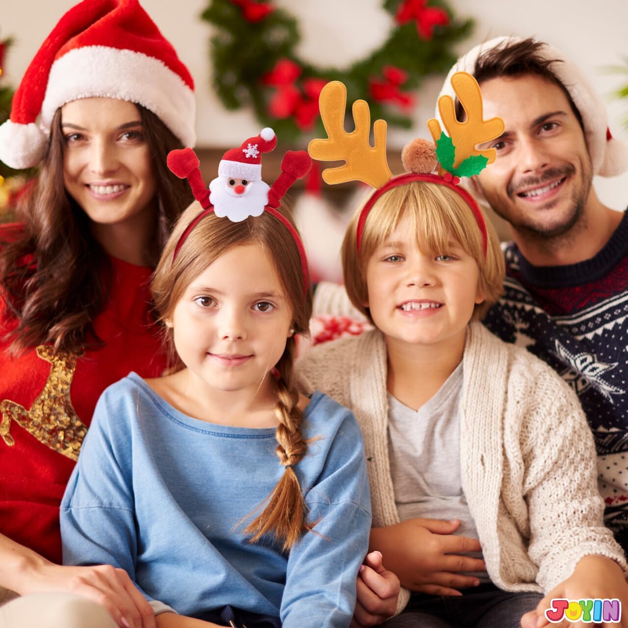 12 Packs Christmas Headbands 3D Head Hat Headbands for Kids Women Men Christmas Parties Costume Accessories Xmas Holiday Party Favors Photo Booth (ONE SIZE FIT ALL)