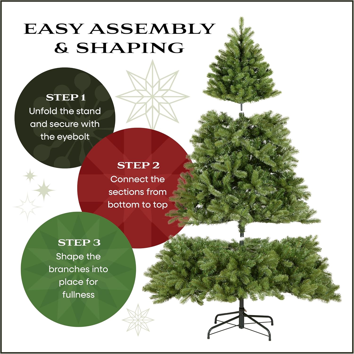 National Tree Company 7.5 ft Unlit Kingswood Fir Slim Artificial Christmas Tree, 1,075 Tips, Includes Stand, Green