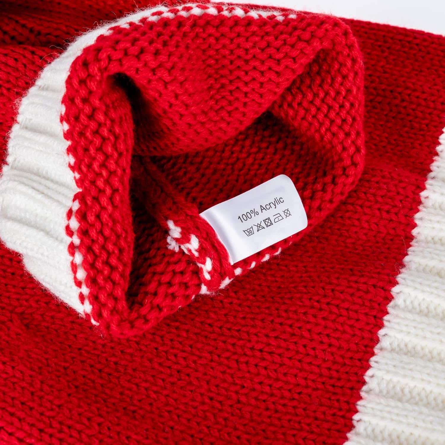 Santa Hat Christmas Hat Xmas Adult Women Men Washable Fade-restant Knitted Soft Warm Long