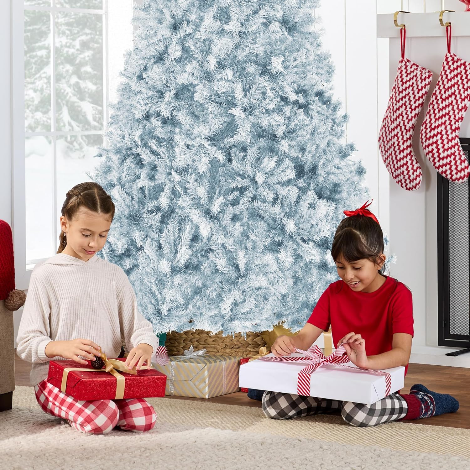 Best Choice Products Artificial Christmas Tree, 6ft Premium Unlit Hinged Design, Dense Branches Realistic Holiday Décor​ w/Easy Assembly, Base