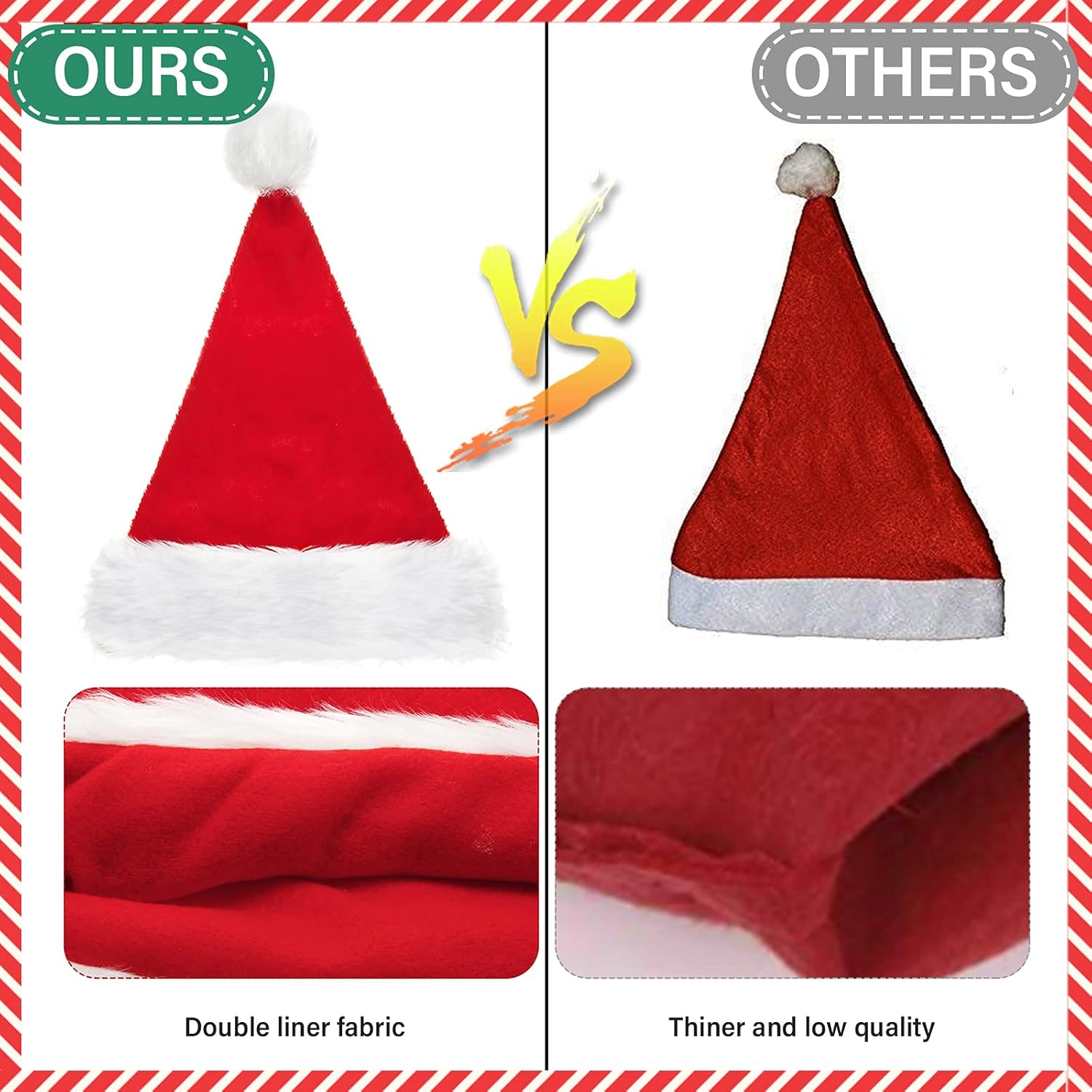 Christmas Santa Costume Set Includes Christmas Santa Hat Beard Wig White Gloves Glasses Present Bag for Xmas Costume