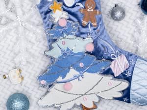 BHD BEAUTY Set of 6 Christmas Stockings Gray Burlap Buffalo Red Plaid Soft Faux Fur 20 Inches Lovely Embroidery Pattern for Family Decorations Hanging Ornament for Xmas Holiday Party