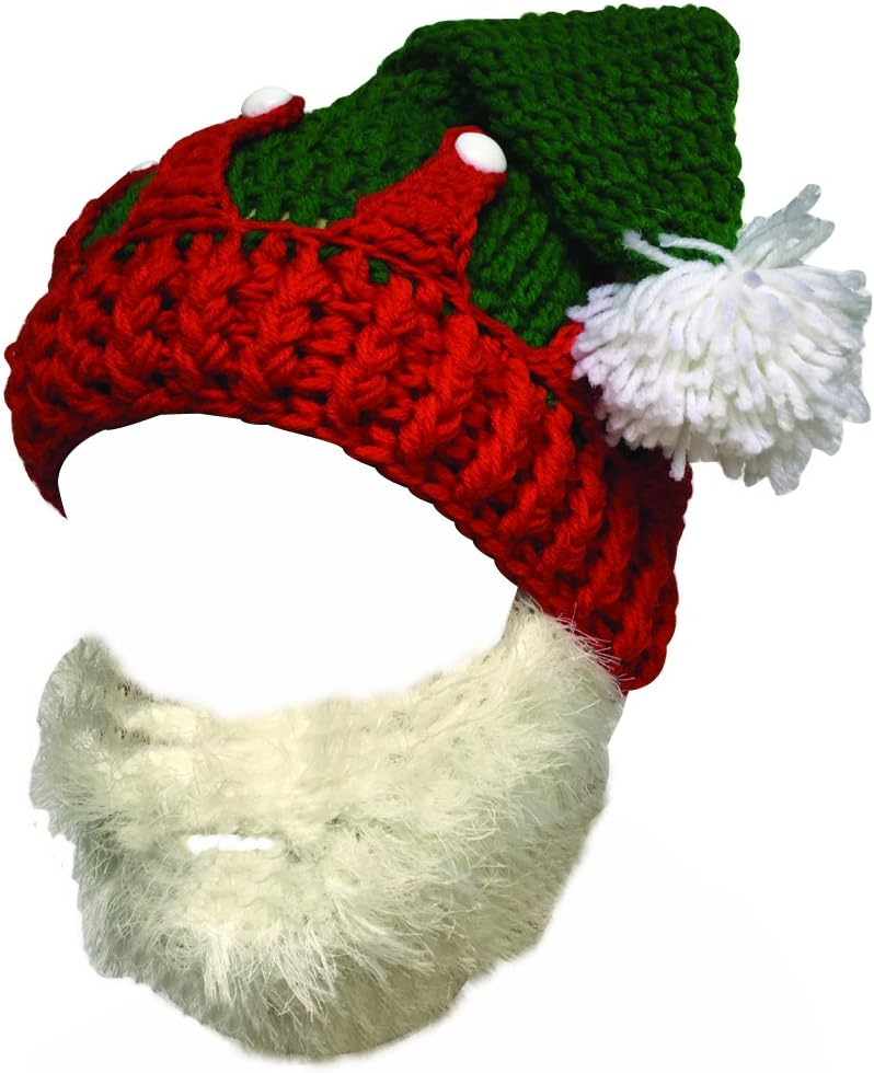 Christmas Winter Knitted Crochet Beanie Santa Hat Bearded Caps