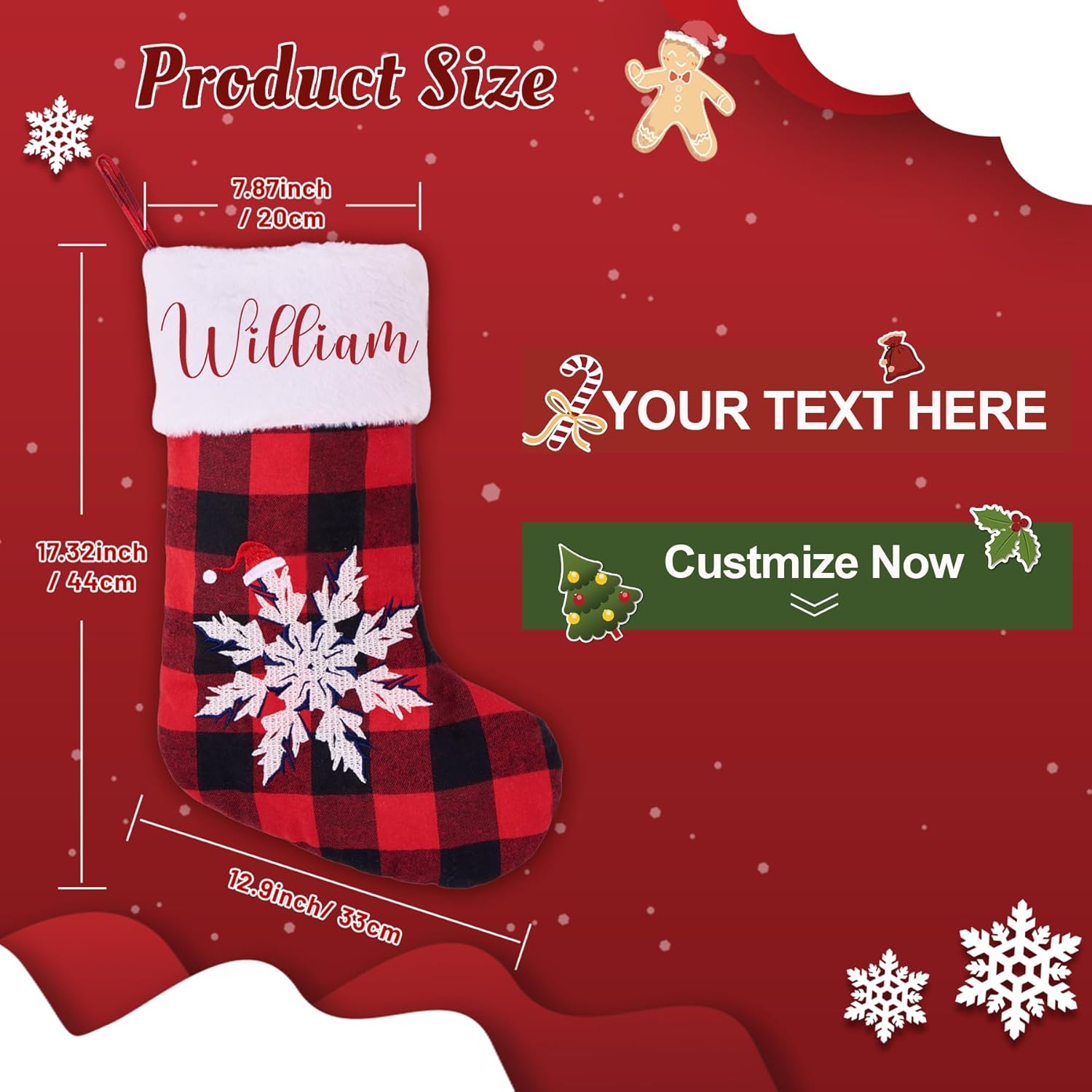 Flycalf Velvet Christmas Stockings 6 Pack Large 20 Inches with Hanging Loop Embroidery Classic Luxury Family Ornament Fireplace Hanging Stockings for Christmas Decorations