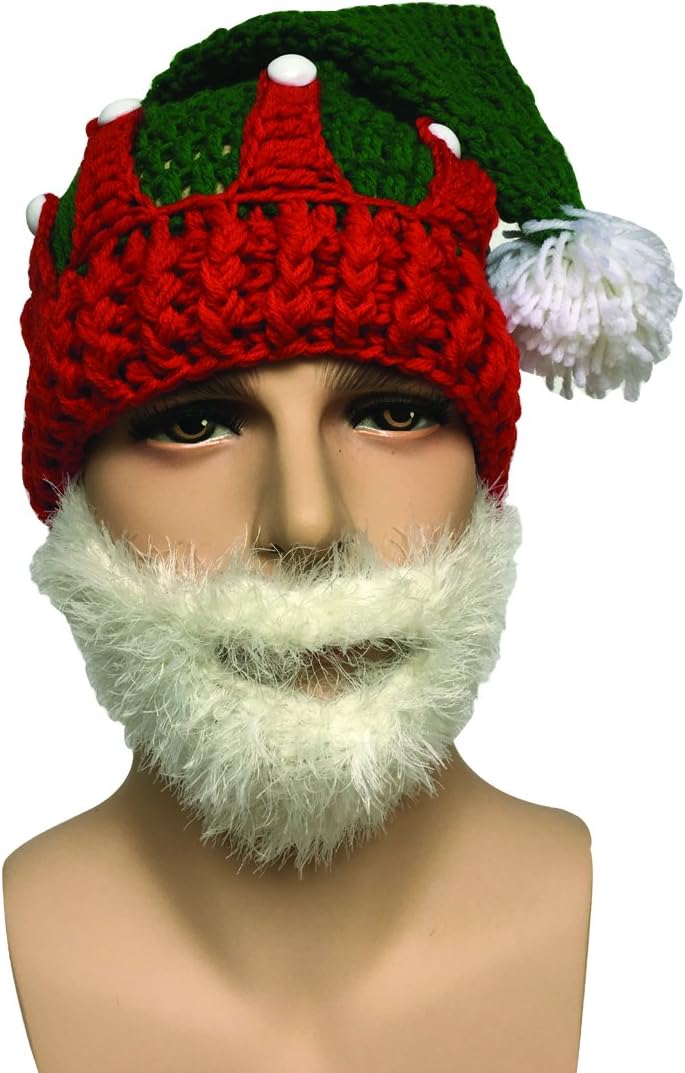 Christmas Winter Knitted Crochet Beanie Santa Hat Bearded Caps