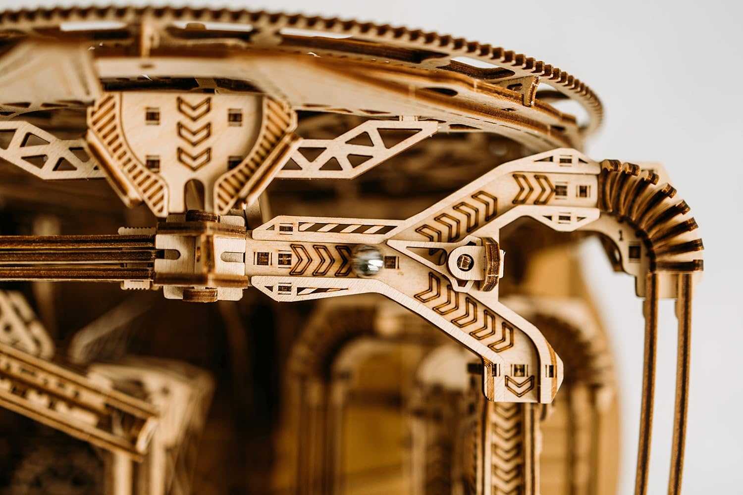 Wood Trick Wooden Marble Run Electric Motorized - 3D Wooden Puzzles for Adults to Build - 15x14 in - Roller Coaster Wooden Model Kits for Adults to Build