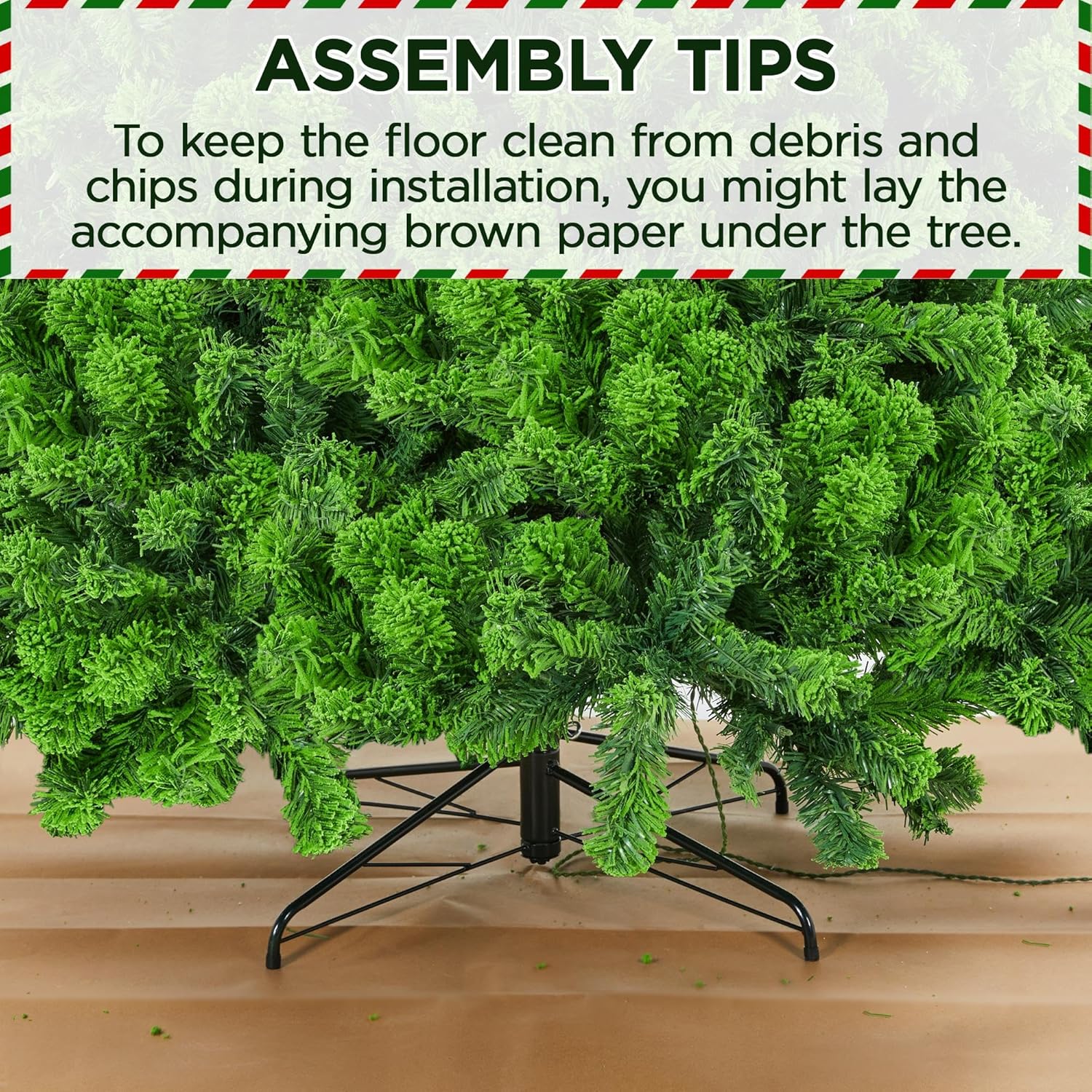 6ft Snow Flocked Pre-lit Christmas Tree with 250 Warm White Lights, 820 Lush Branch Tips & Quick-Assembly Hinged Design, Full Artificial Xmas Tree for Winter Holiday Décor, Green & White