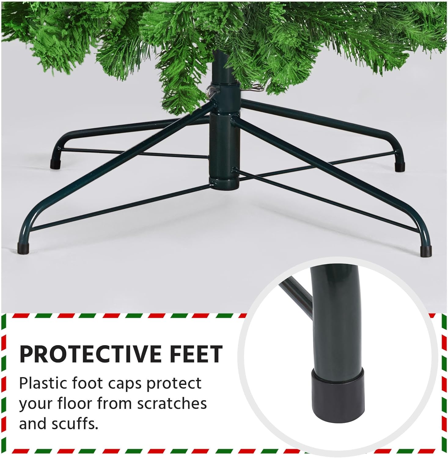 6ft Snow Flocked Pre-lit Christmas Tree with 250 Warm White Lights, 820 Lush Branch Tips & Quick-Assembly Hinged Design, Full Artificial Xmas Tree for Winter Holiday Décor, Green & White