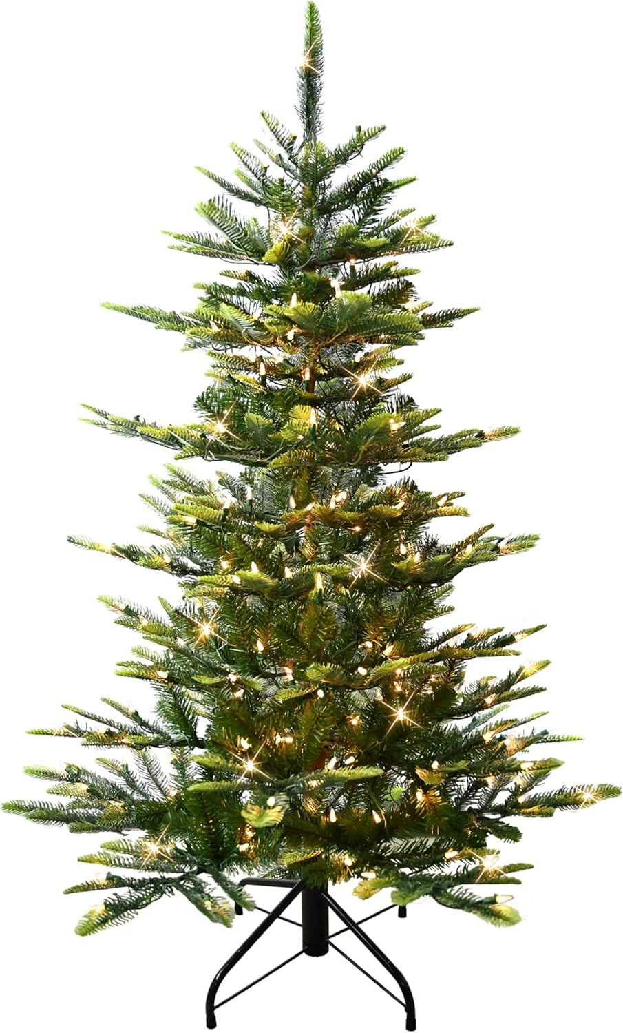 7.5ft Pre-Lit Aspen Fir Artificial Christmas Tree with 700 Clear Lights, 1319 Realistic Dense Branch Tips, Easy Setup Artificial Trees with Sturdy Metal Stand