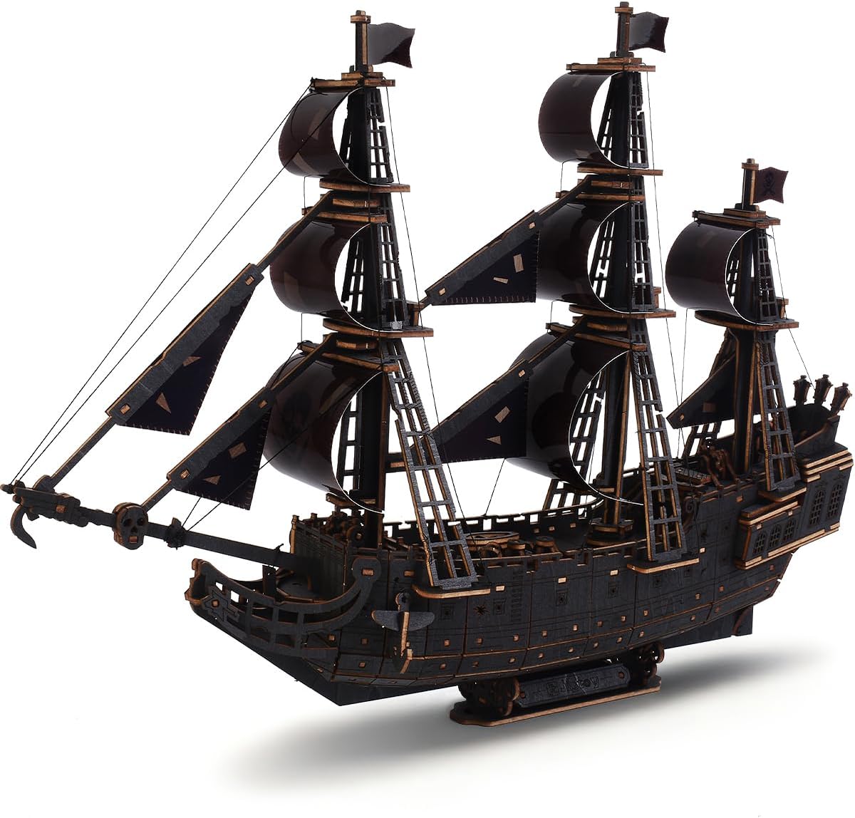 Desafiante rompecabezas de madera 3D de holandés volador para adultos, kit de modelo de barco pirata para construir, regalo ideal de Navidad o cumpleaños para entusiastas de los rompecabezas