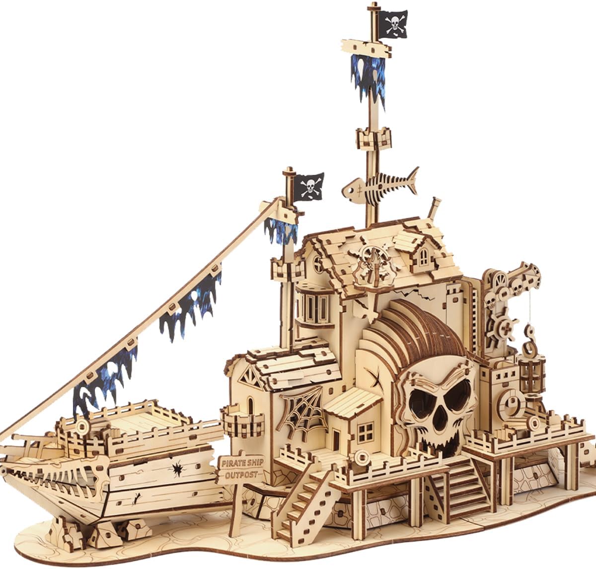 Desafiante rompecabezas de madera 3D de holandés volador para adultos, kit de modelo de barco pirata para construir, regalo ideal de Navidad o cumpleaños para entusiastas de los rompecabezas