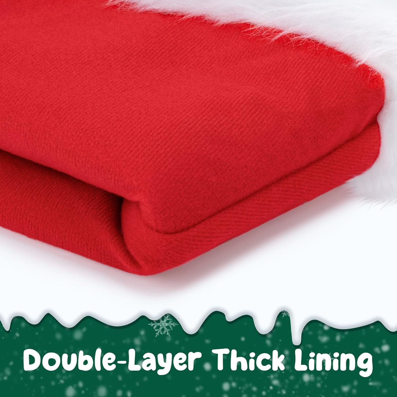 Christmas Santa Hat for Adults, Thicken Soft Velvet Comfort Classic Santa Claus Hat for New Year Party Headwear Holiday