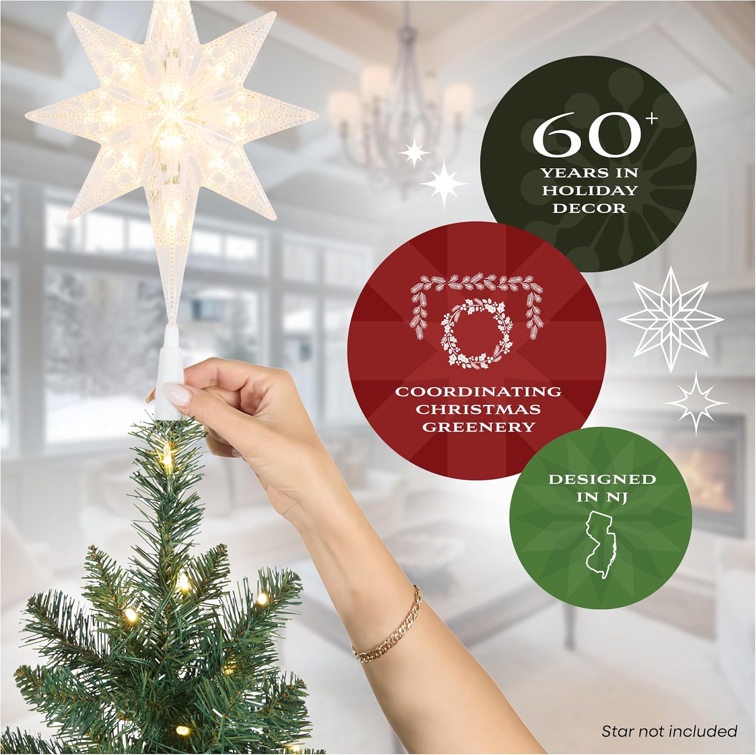 National Tree Company 7.5 ft Pre-Lit Dunhill Fir Artificial Christmas Tree, 700 LED Lights, 2,514 Tips, Foot Pedal, 10 Light Functions, Includes Stand, Green