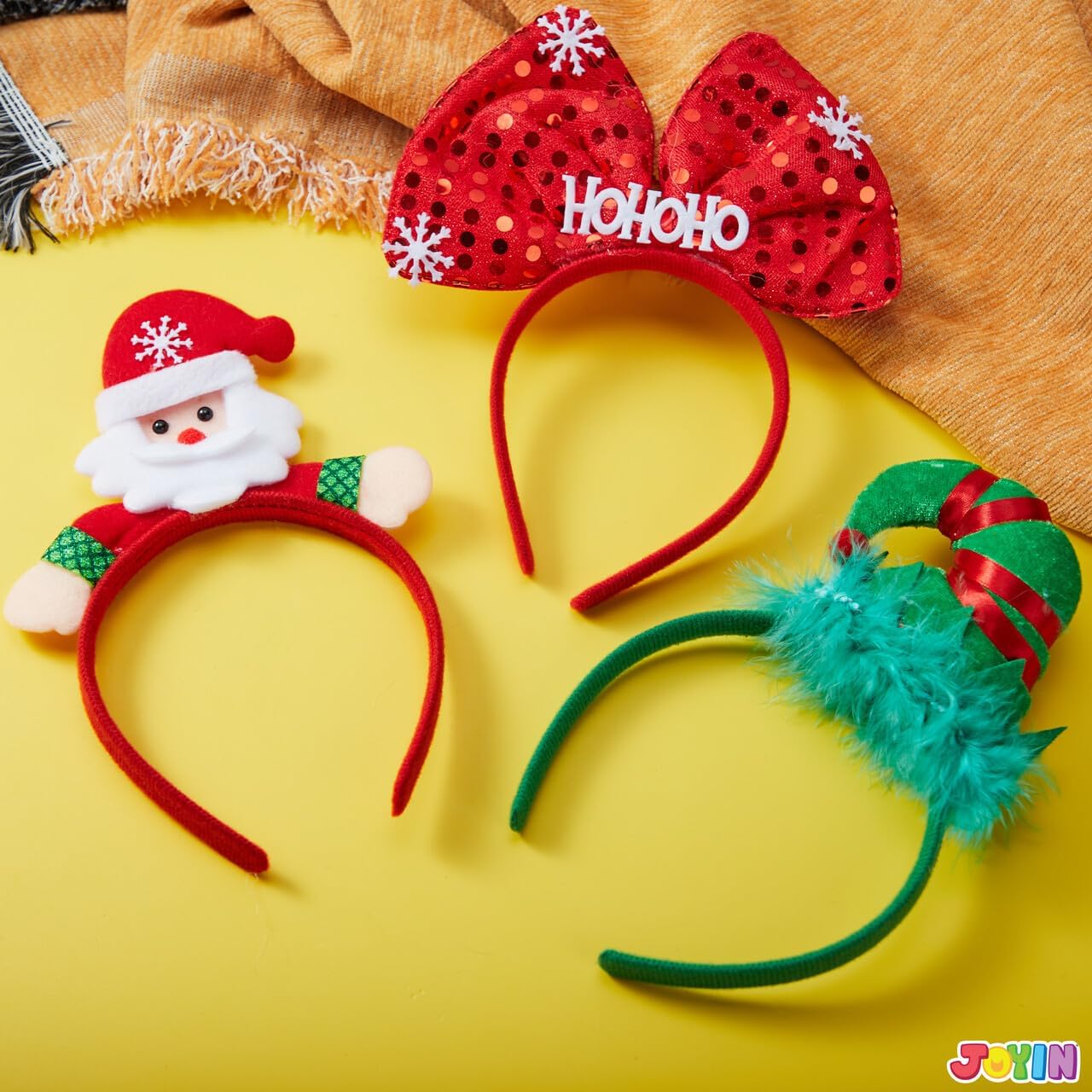 12 Packs Christmas Headbands 3D Head Hat Headbands for Kids Women Men Christmas Parties Costume Accessories Xmas Holiday Party Favors Photo Booth (ONE SIZE FIT ALL)