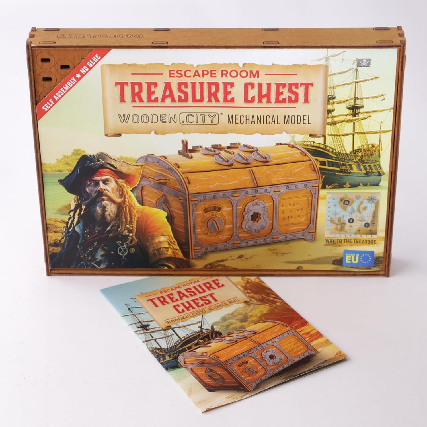 WOODEN.CITY Treasure Chest Puzzle Box for Adults – 3D Wooden Puzzles Mystery Box Brain Teaser & Escape Room Game with Secret Opening (165 Pieces, Gift Idea)