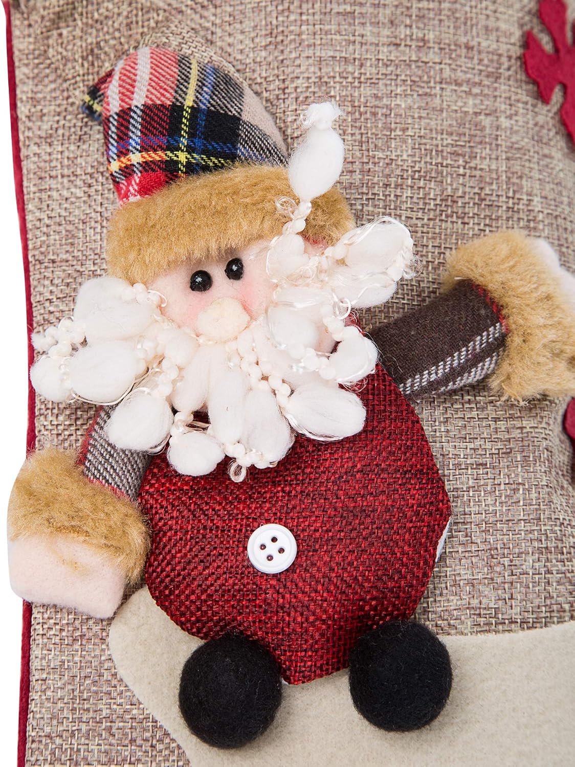 Sunnyglade 3PCS 17.5 Christmas Stocking Classic Large Stockings Santa, Snowman, Reindeer Xmas Character for Family Holiday Christmas Party Decorations