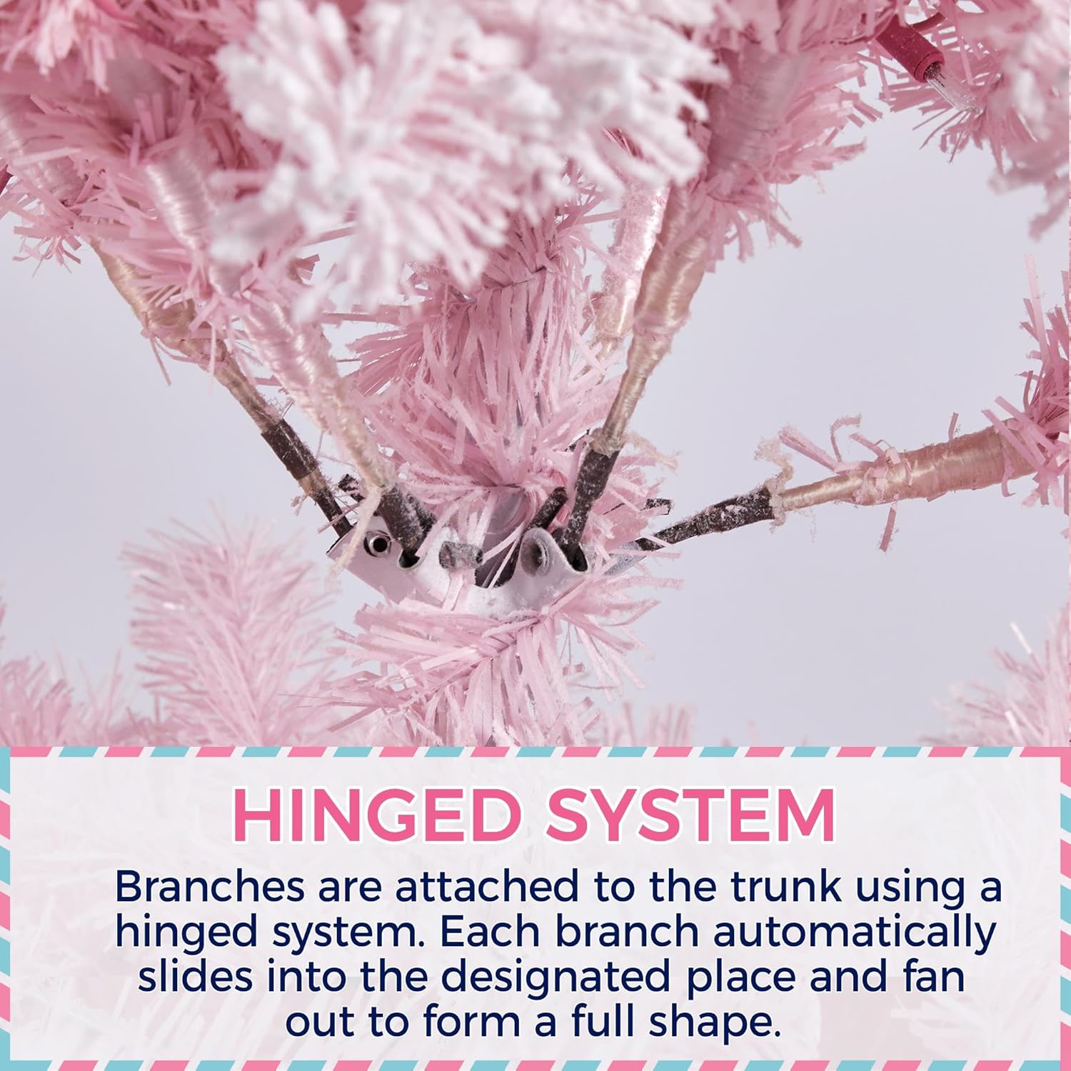 6ft Snow Flocked Pre-lit Christmas Tree with 250 Warm White Lights, 820 Lush Branch Tips & Quick-Assembly Hinged Design, Full Artificial Xmas Tree for Winter Holiday Décor, Green & White