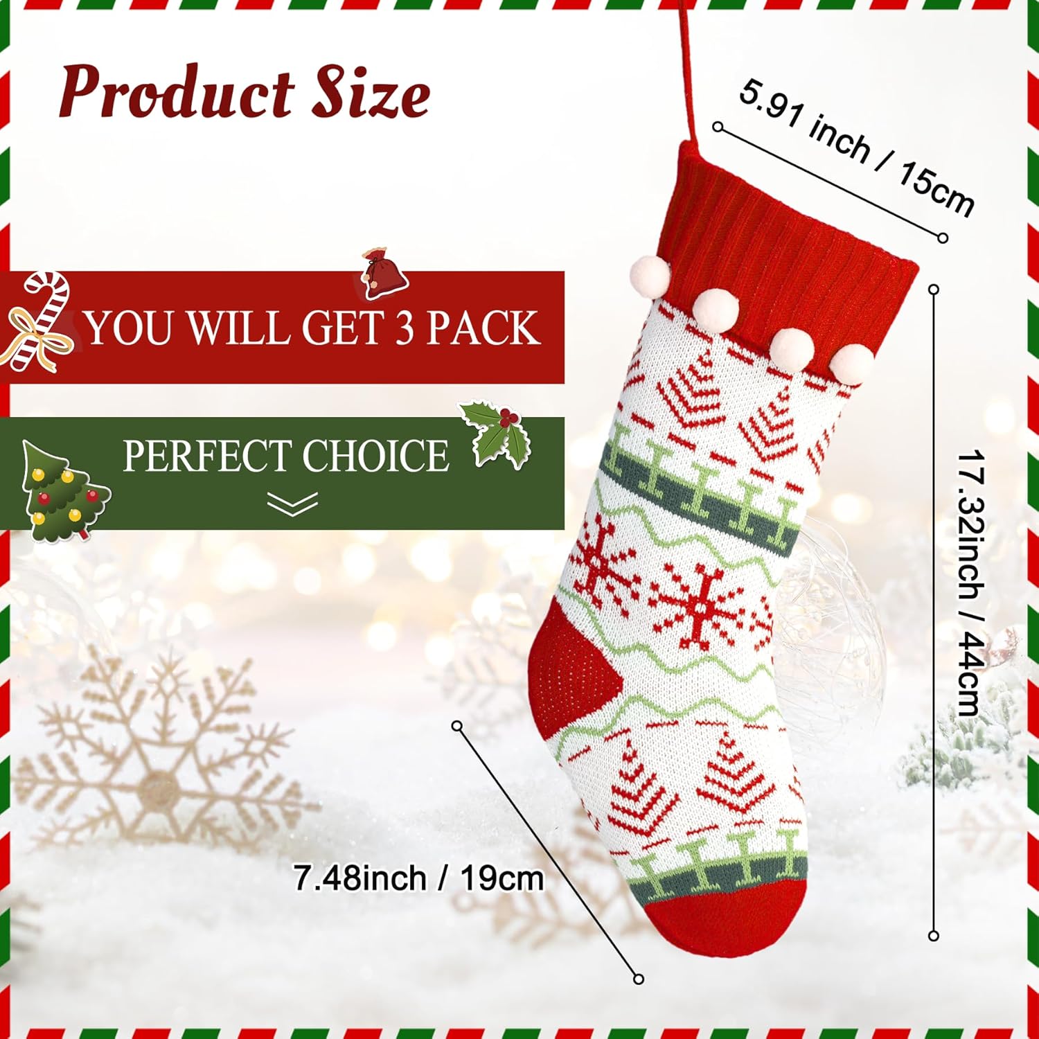 Flycalf Velvet Christmas Stockings 6 Pack Large 20 Inches with Hanging Loop Embroidery Classic Luxury Family Ornament Fireplace Hanging Stockings for Christmas Decorations