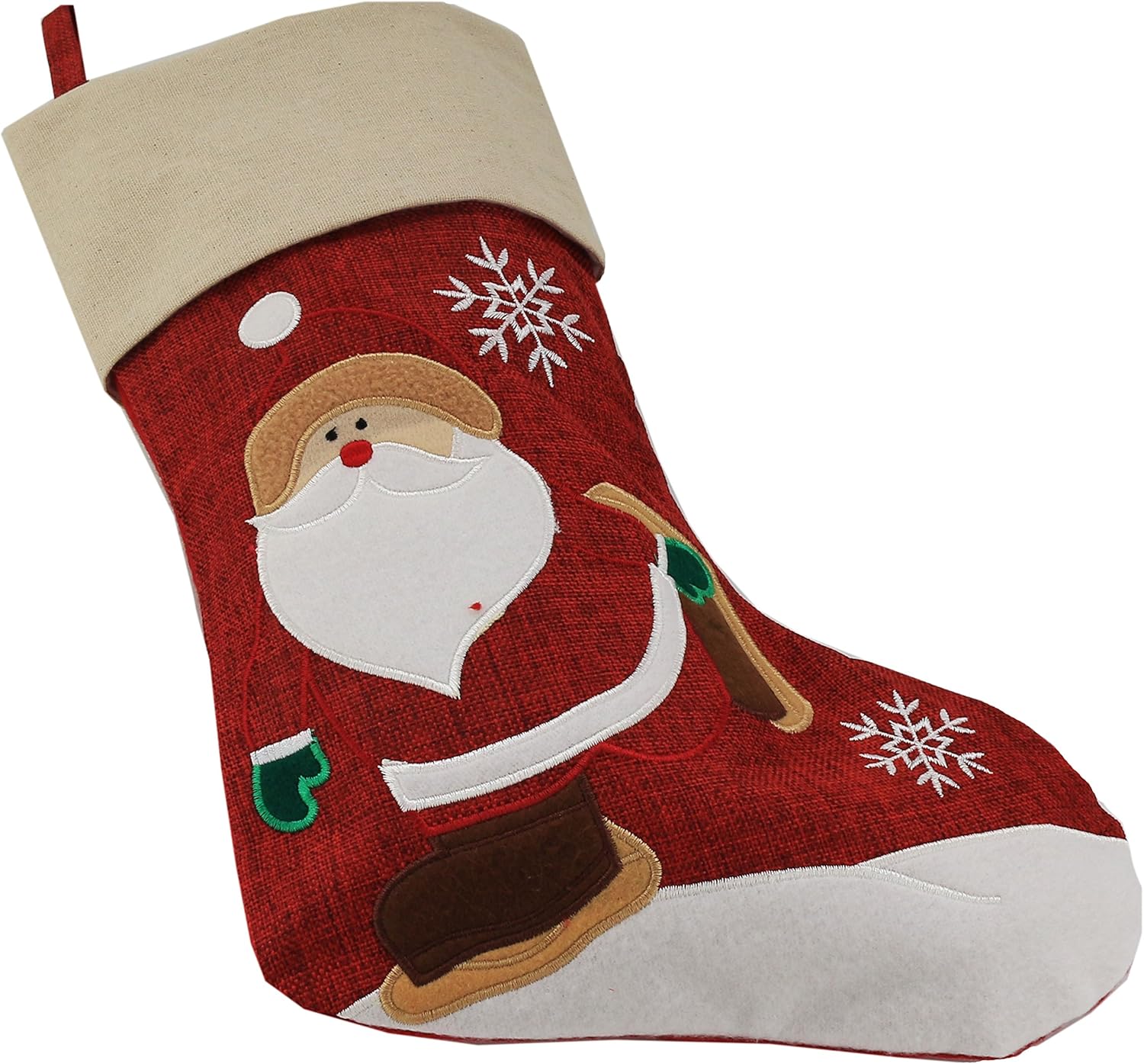 WEWILL Classic Christmas Stockings Set of 2 Elk, Snowman Xmas Character 17 inch Christmas Decorations Gift for Family Kids (Style 4)