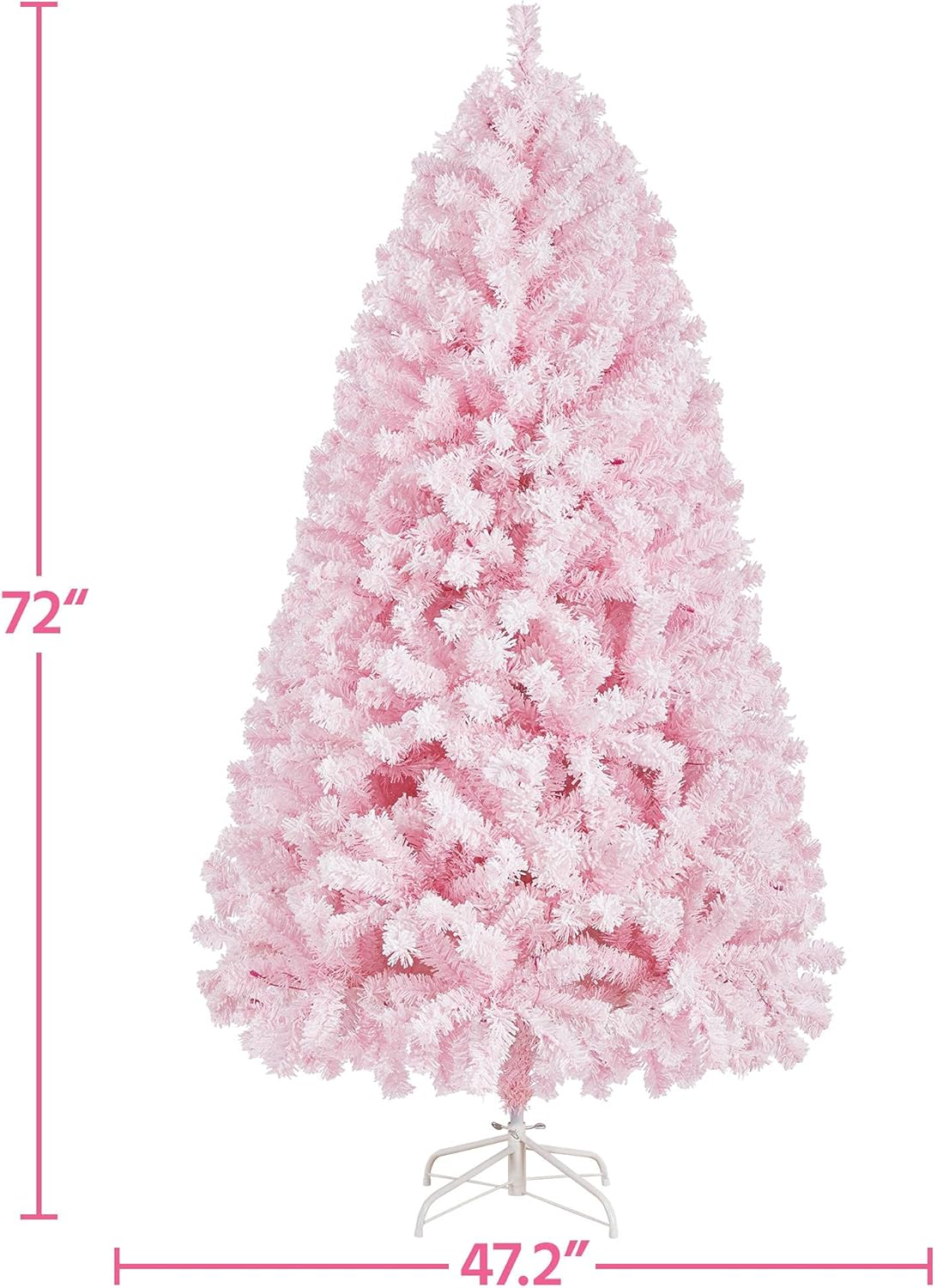 6ft Snow Flocked Pre-lit Christmas Tree with 250 Warm White Lights, 820 Lush Branch Tips & Quick-Assembly Hinged Design, Full Artificial Xmas Tree for Winter Holiday Décor, Green & White