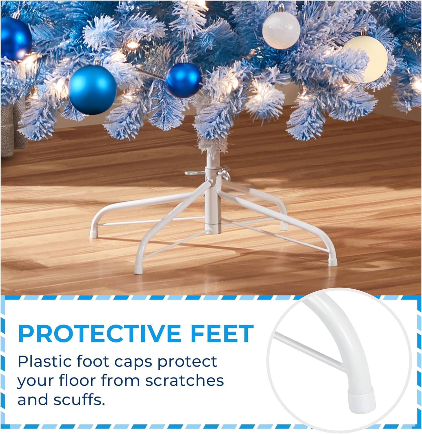 6ft Snow Flocked Pre-lit Christmas Tree with 250 Warm White Lights, 820 Lush Branch Tips & Quick-Assembly Hinged Design, Full Artificial Xmas Tree for Winter Holiday Décor, Green & White