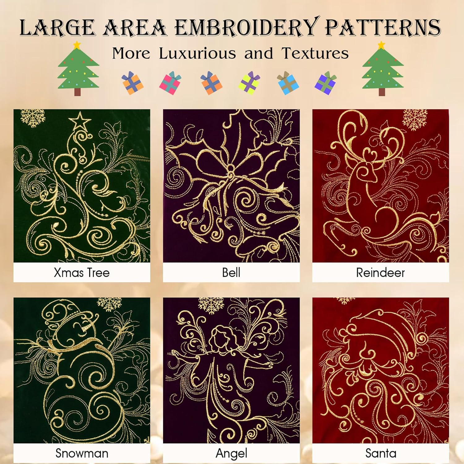 Flycalf Velvet Christmas Stockings 6 Pack Large 20 Inches with Hanging Loop Embroidery Classic Luxury Family Ornament Fireplace Hanging Stockings for Christmas Decorations