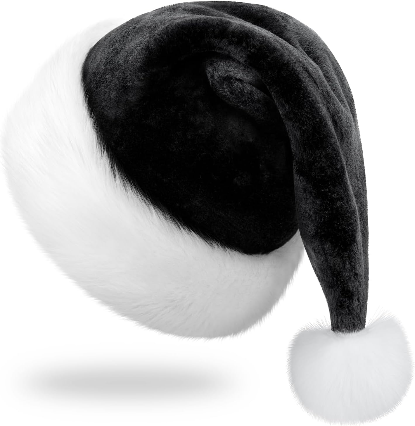 Christmas Santa Hat for Adults, Thicken Soft Velvet Comfort Classic Santa Claus Hat for New Year Party Headwear Holiday