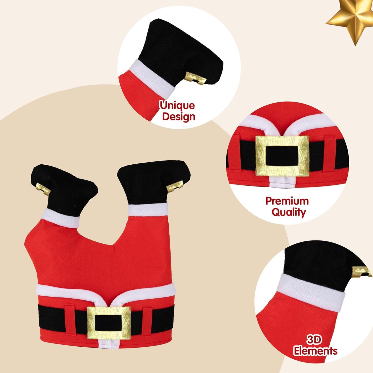 Christmas Hat for Women Men, Funny for Cute and Festive Party Dress Up Celebrations, Decorations, Costume Accessories