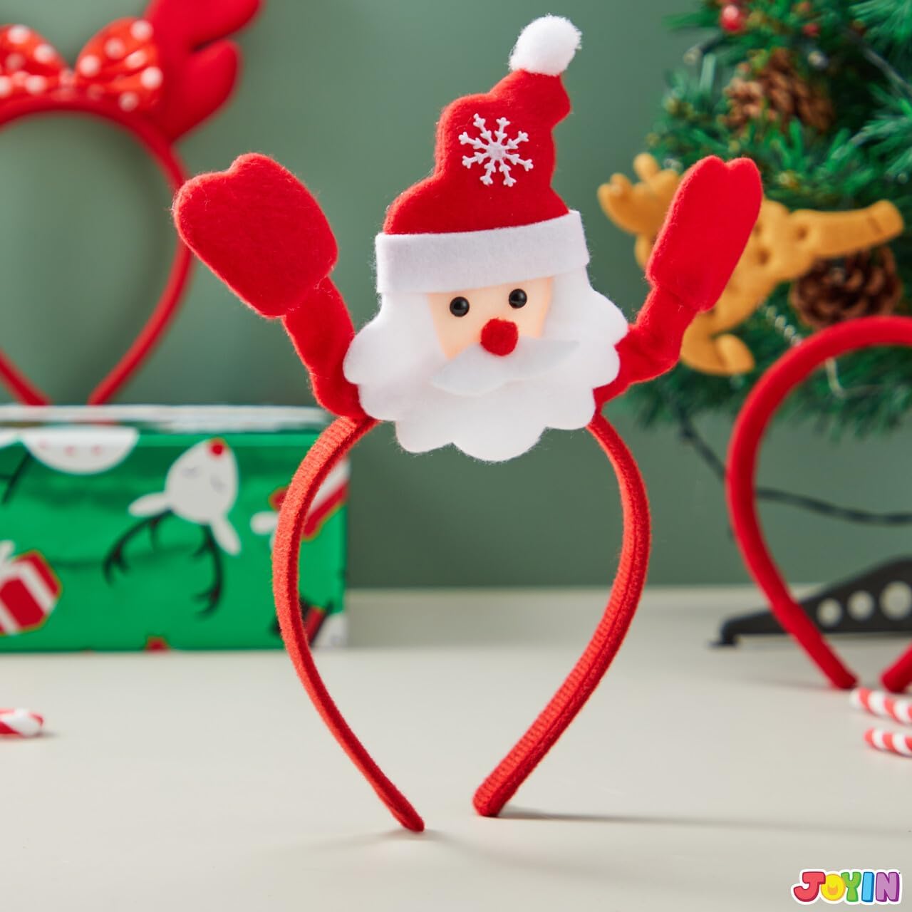 12 Packs Christmas Headbands 3D Head Hat Headbands for Kids Women Men Christmas Parties Costume Accessories Xmas Holiday Party Favors Photo Booth (ONE SIZE FIT ALL)