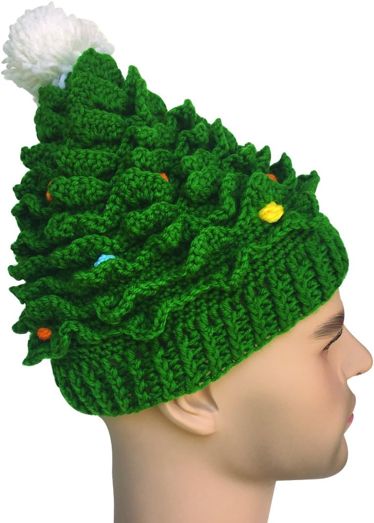 Christmas Winter Knitted Crochet Beanie Santa Hat Bearded Caps