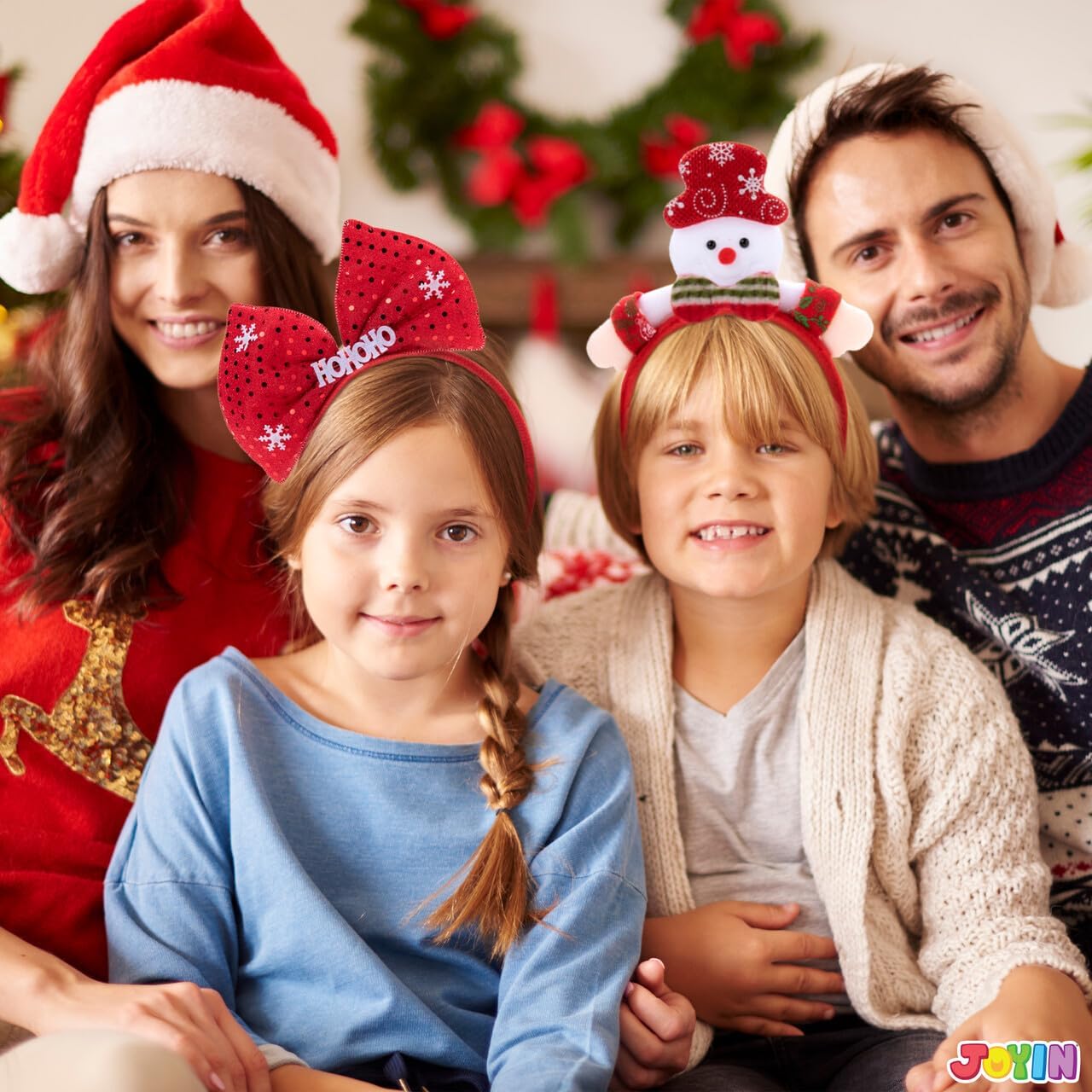 12 Packs Christmas Headbands 3D Head Hat Headbands for Kids Women Men Christmas Parties Costume Accessories Xmas Holiday Party Favors Photo Booth (ONE SIZE FIT ALL)