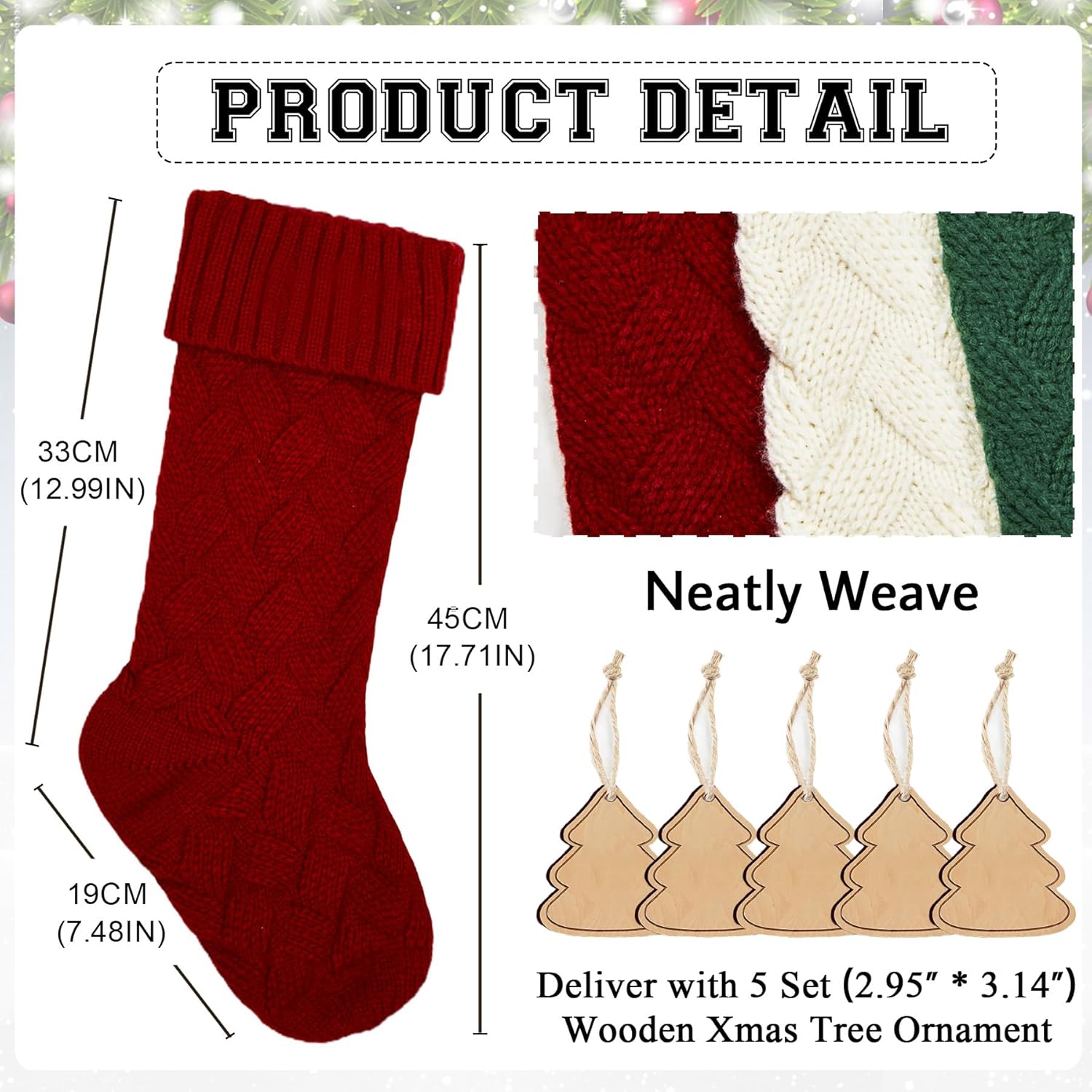 Flycalf Velvet Christmas Stockings 6 Pack Large 20 Inches with Hanging Loop Embroidery Classic Luxury Family Ornament Fireplace Hanging Stockings for Christmas Decorations