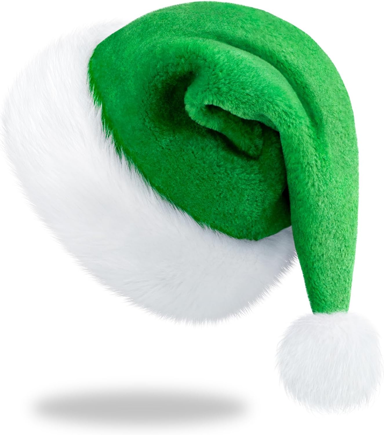 Christmas Santa Hat for Adults, Thicken Soft Velvet Comfort Classic Santa Claus Hat for New Year Party Headwear Holiday