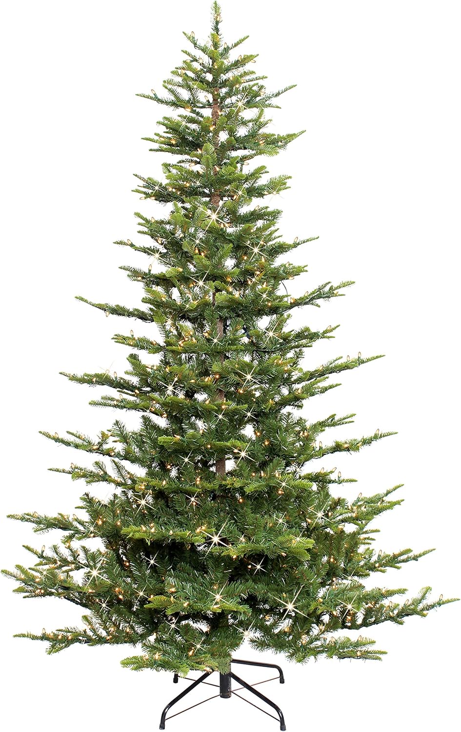7.5ft Pre-Lit Aspen Fir Artificial Christmas Tree with 700 Clear Lights, 1319 Realistic Dense Branch Tips, Easy Setup Artificial Trees with Sturdy Metal Stand