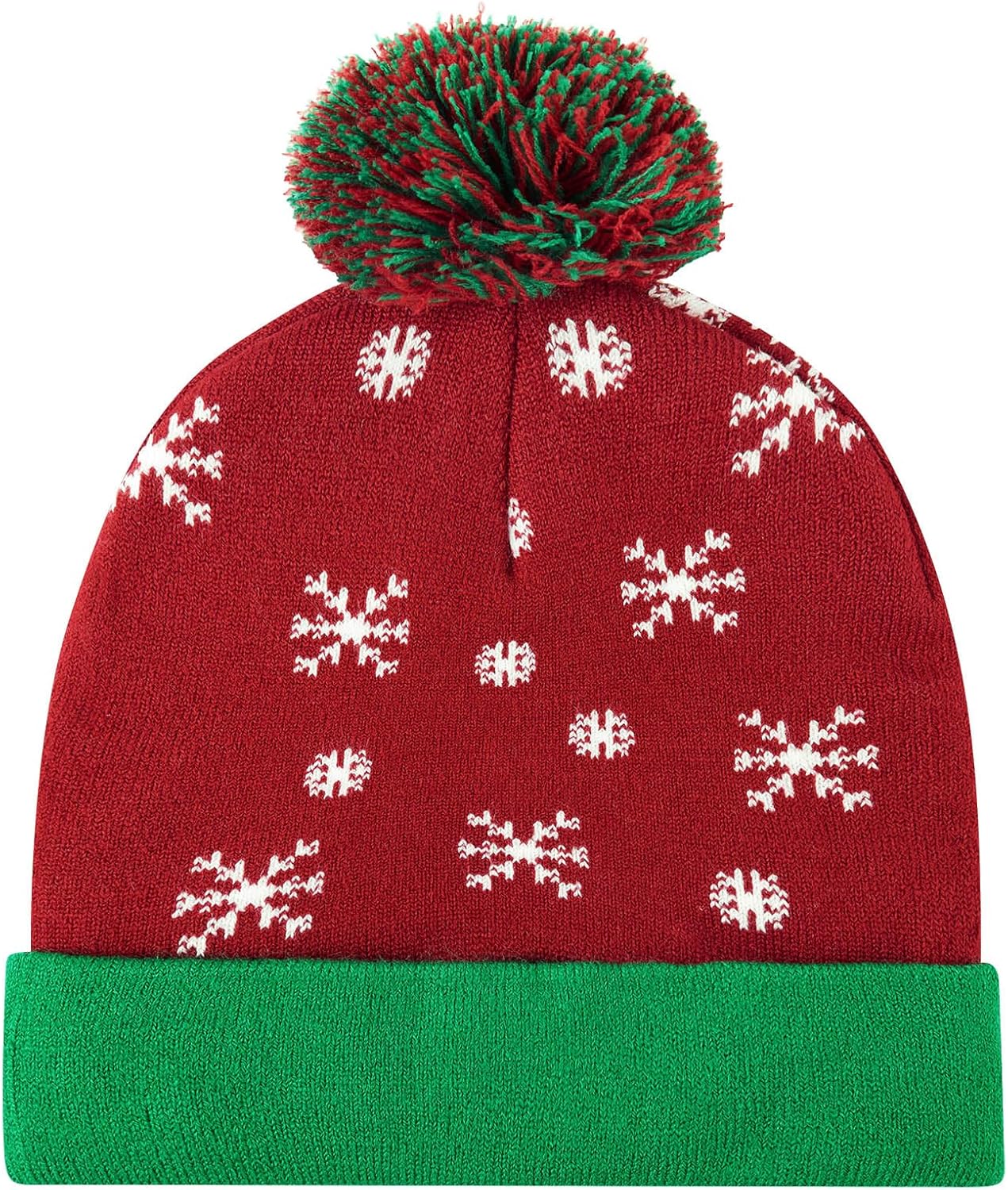 Unisex Ugly LED Christmas Hat Novelty Colorful Light-up Stylish Knitted Sweater Xmas Party Beanie Cap(6 Lights)