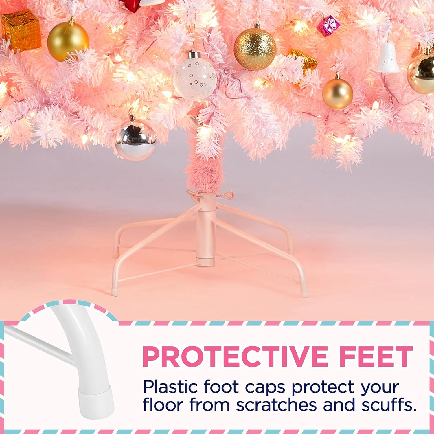 6ft Snow Flocked Pre-lit Christmas Tree with 250 Warm White Lights, 820 Lush Branch Tips & Quick-Assembly Hinged Design, Full Artificial Xmas Tree for Winter Holiday Décor, Green & White