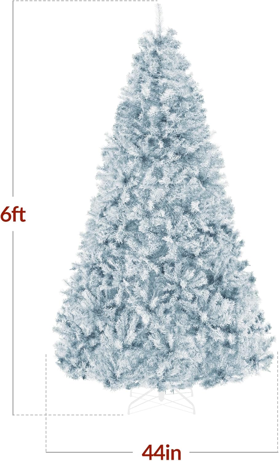 Best Choice Products Artificial Christmas Tree, 6ft Premium Unlit Hinged Design, Dense Branches Realistic Holiday Décor​ w/Easy Assembly, Base