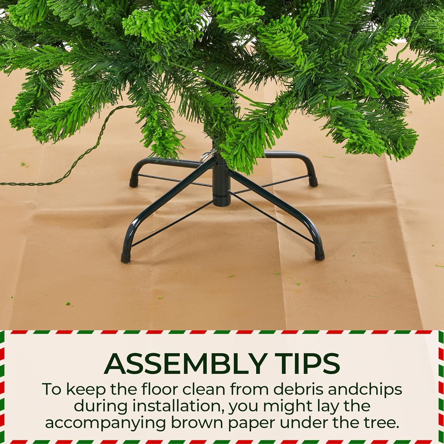 6ft Snow Flocked Pre-lit Christmas Tree with 250 Warm White Lights, 820 Lush Branch Tips & Quick-Assembly Hinged Design, Full Artificial Xmas Tree for Winter Holiday Décor, Green & White