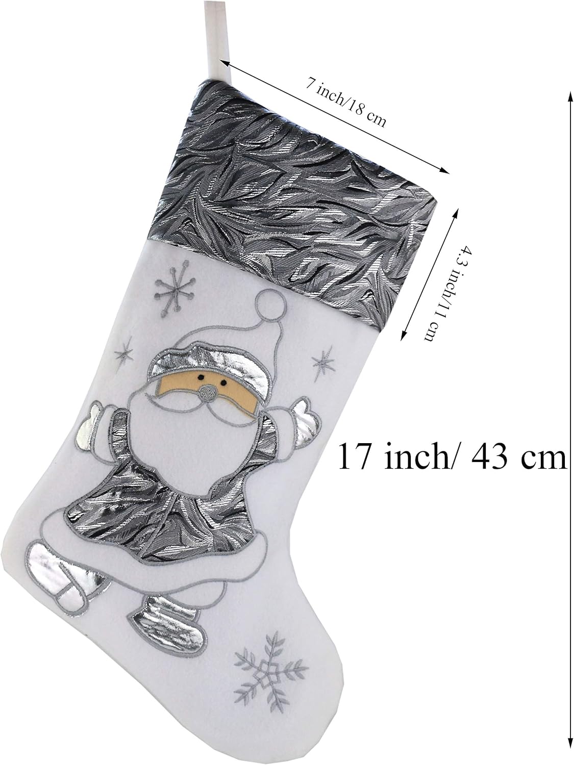 WEWILL Classic Christmas Stockings Set of 2 Elk, Snowman Xmas Character 17 inch Christmas Decorations Gift for Family Kids (Style 4)