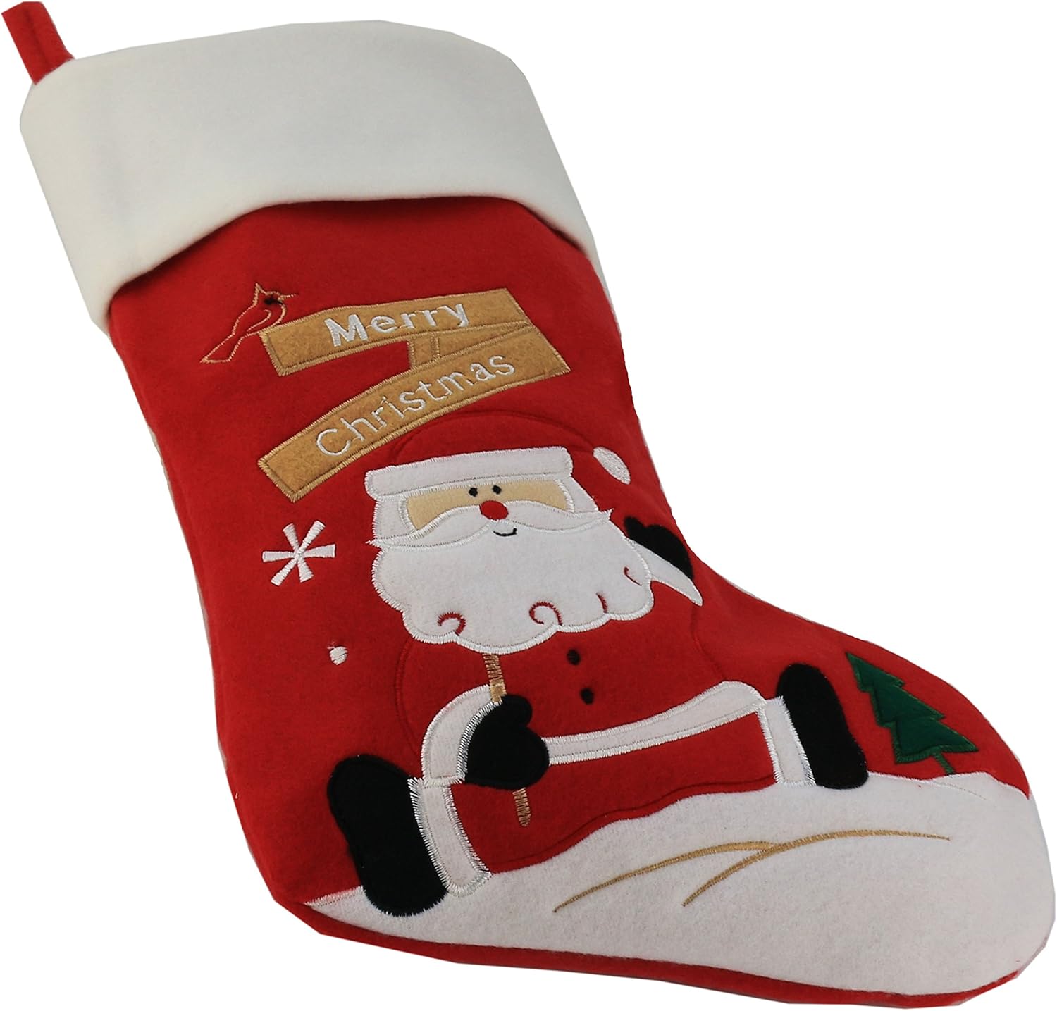 WEWILL Classic Christmas Stockings Set of 2 Elk, Snowman Xmas Character 17 inch Christmas Decorations Gift for Family Kids (Style 4)